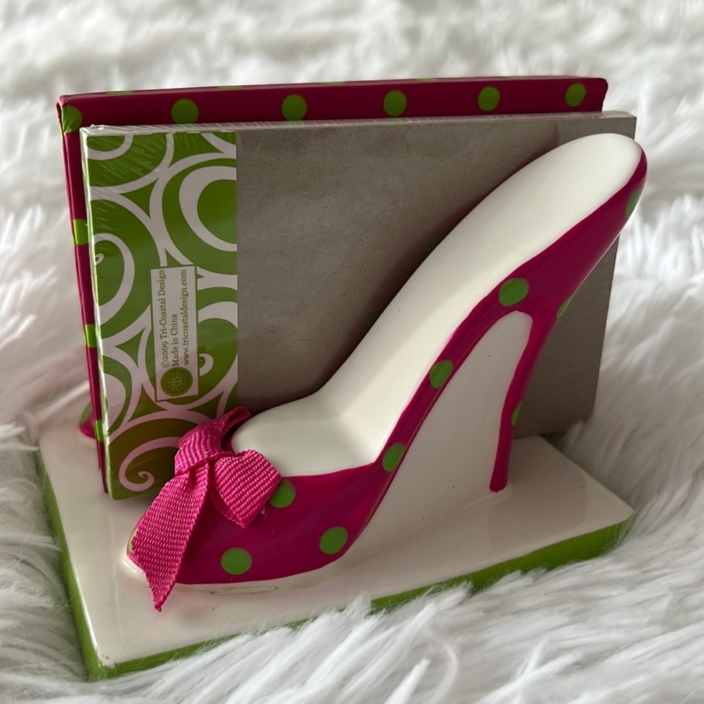 Stationary set, ceramic pink heals & notebooks
